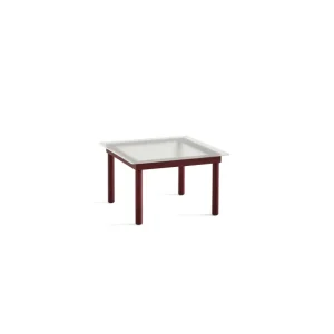 Hay Tables Basses & D'Appoint>Table Basse Kofi Chene Massif Rouge Grange & Verre Roseau Transparent - L 60 X L 60 X H 36 Cm