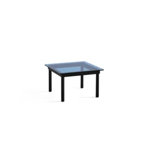 Hay Tables Basses & D'Appoint>Table Basse Kofi Chene Massif Noir & Verre Teinte Bleu - L 60 X L 60 X H 36 Cm