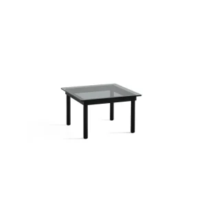 Hay Tables Basses & D'Appoint>Table Basse Kofi Chene Massif Noir & Verre Teinte Gris - L 60 X L 60 X H 36 Cm