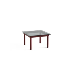 Hay Tables Basses & D'Appoint>Table Basse Kofi Chene Massif Rouge Grange & Verre Teinte Gris - L 60 X L 60 X H 36 Cm