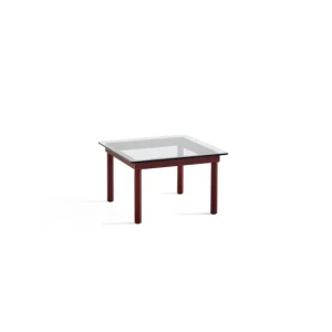 Hay Tables Basses & D'Appoint>Table Basse Kofi Chene Massif Rouge Grange & Verre Clair - L 60 X L 60 X H 36 Cm