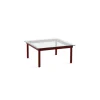 Hay Tables Basses & D'Appoint>Table Basse Kofi Chene Massif Rouge Grange & Verre Clair - L 80 X L 80 X H 36 Cm