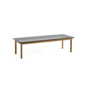 Hay Tables Basses & D'Appoint>Table Basse Kofi Chene Massif & Verre Teinte Gris - L 140 X L 50 X H 36 Cm