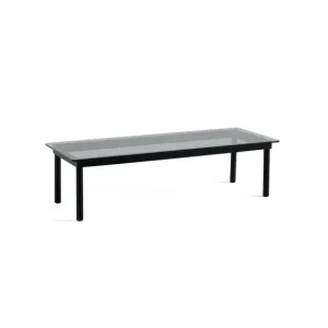 Hay Tables Basses & D'Appoint>Table Basse Kofi Chene Massif Noir & Verre Teinte Gris - L 140 X L 50 X H 36 Cm