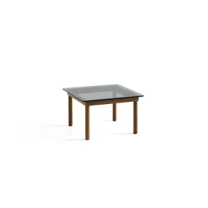 Hay Tables Basses & D'Appoint>Table Basse Kofi Noyer Massif & Verre Teinte Gris - L 60 X L 60 X H 36 Cm