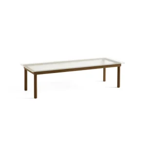 Hay Tables Basses & D'Appoint>Table Basse Kofi Noyer Massif & Verre Roseau Transparent - L 140 X L 50 X H 36 Cm