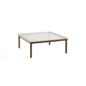 Hay Tables Basses & D'Appoint>Table Basse Kofi Noyer Massif & Verre Roseau Transparent - L 100 X L 100 X H 36 Cm