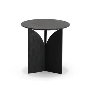 Ethnicraft Tables Basses & D'Appoint>Table D'Appoint Fin En Teck Noir Verni - O 50 Cm