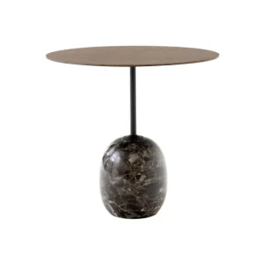 And Tradition Tables Basses & D'Appoint>Table D'Appoint Lato Ln9 Noyer / Marbre Emparador - O 50 Cm