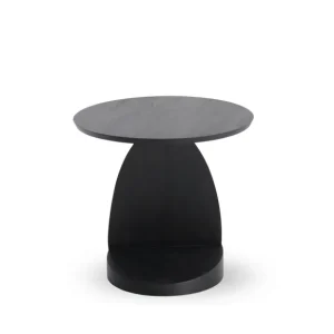 Ethnicraft Tables Basses & D'Appoint>Table D'Appoint Oblic En Teck Noir Verni - O 52 Cm