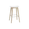 Muuto Chaises>Tabouret De Bar Fiber Pieds Bois Naturel + Assise Blanc