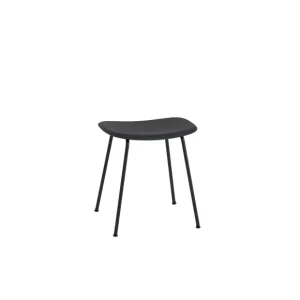 Muuto Chaises>Tabouret Fiber Tube Noir + Assise Noir