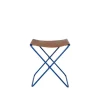 Broste Copenhagen Chaises>Tabouret Pliant Nola Cuir Et Fer - 39 X 31 X 45 Cm - Intense Bleu