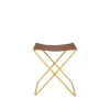 Broste Copenhagen Chaises>Tabouret Pliant Nola Cuir Et Fer - 39 X 31 X 45 Cm - Harvest Or