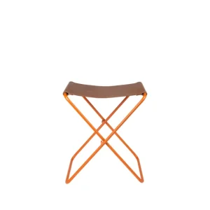 Broste Copenhagen Chaises>Tabouret Pliant Nola Cuir Et Fer - 39 X 31 X 45 Cm - Pumpkin Orange