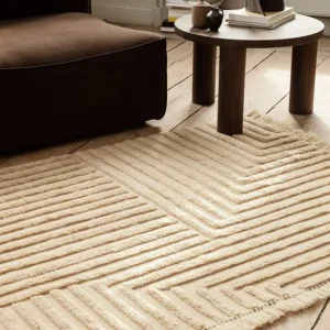 Ferm Living Tapis>Tapis Crease En Laine Plissee - 140 X 200 Cm - Sable Clair