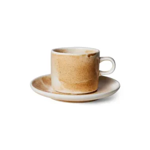 HK Living Tasses & Mugs>Tasse Et Soucoupe Chef Ceramics Rustique - Creme