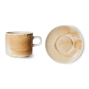 HK Living Tasses & Mugs>Tasse Et Soucoupe Chef Ceramics Rustique - Creme