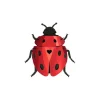 Assembli Art Mural>Trophee Origami Coccinelle Lady Lovebug - Rouge Ruby