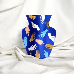 Octaevo Vases>Vase En Papier Hamsa Bleu