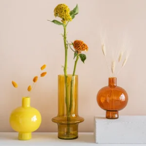 Sélectionné par Fleux Vases>Vase En Verre Recycle Rond Orange