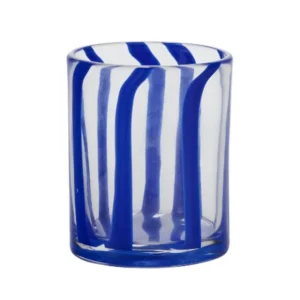 Sélectionné par Fleux Carafes & Verres>Verre A Rayures - Bleu Fonce Marine