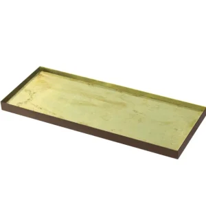 Ethnicraft Vide-Poches>Vide-Poche En Verre Et Feuille D'Or - Gold Leaf - 46 X 18 Cm